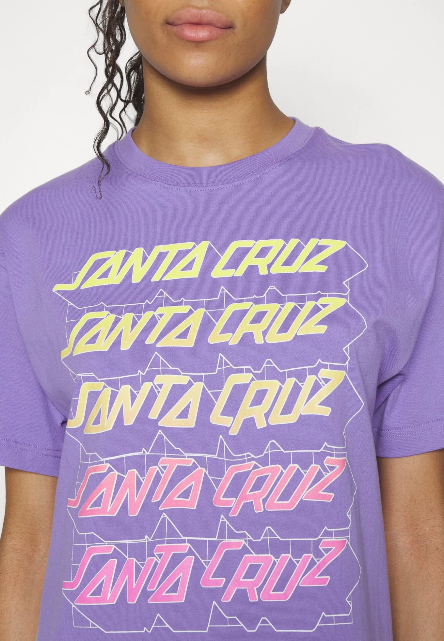 Santa Cruz Grid Stacked Unisex - Print T-Shirt - Soft Purple - Image 6