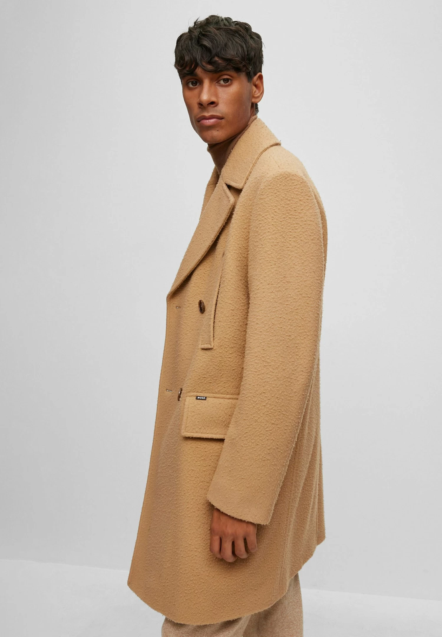 Boss H-Cam-Db-234 - Classic Coat - Beige - Image 5