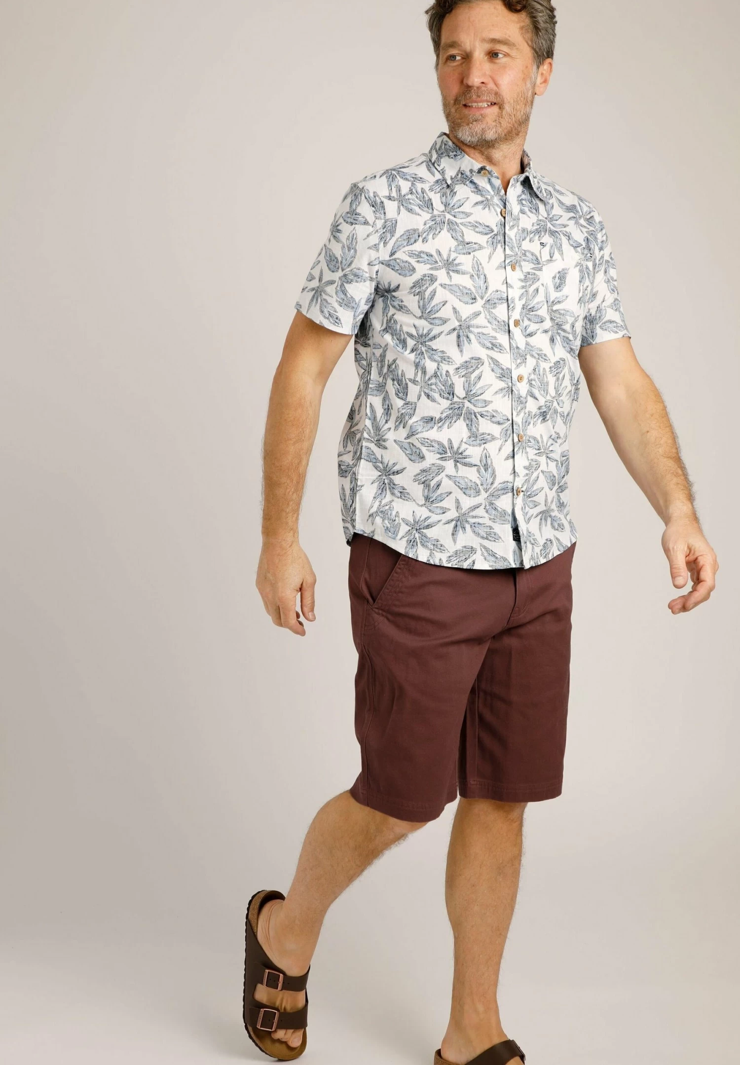 FarawayShort Sleeve Printed- Shirt - Dusty White - Image 2