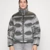 Calvin Klein High Shine Silver Puffer Jacket - Winter Jacket - Silver