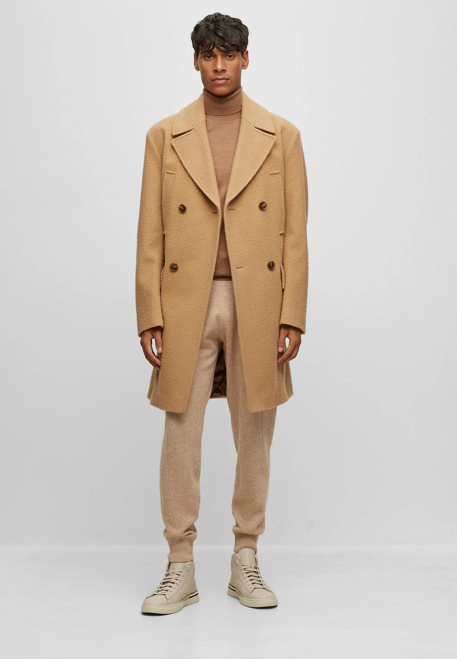 Boss H-Cam-Db-234 - Classic Coat - Beige - Image 2