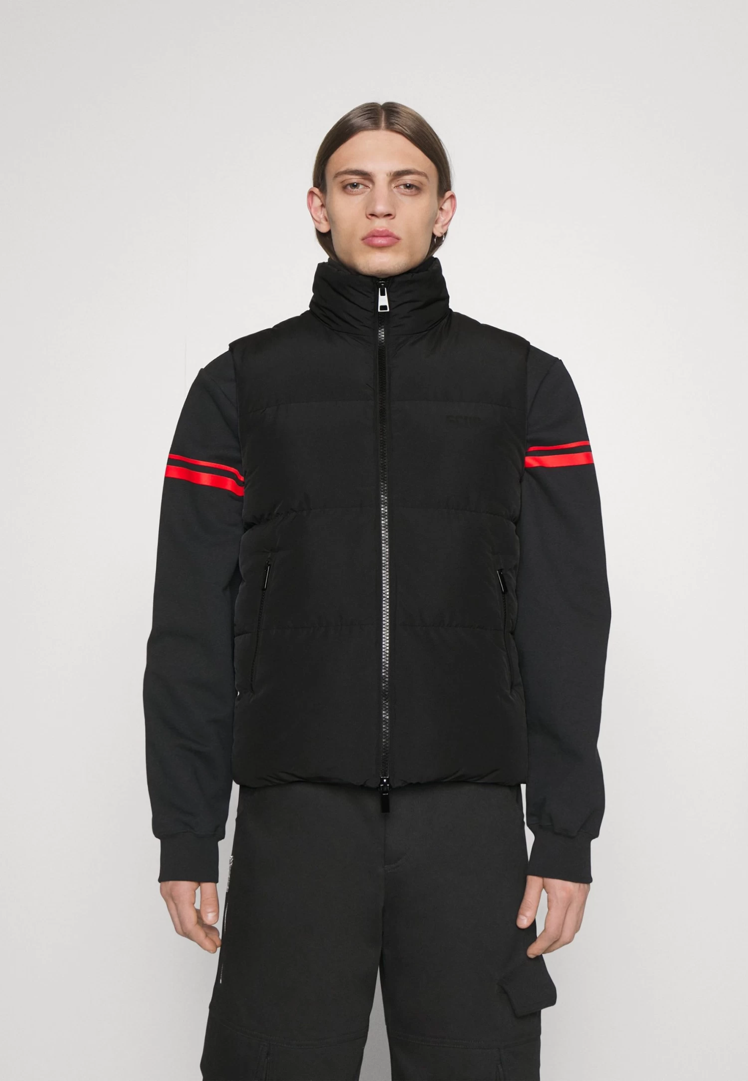 GCDS Low Band Puffy Vest - Waistcoat - Black - Image 3