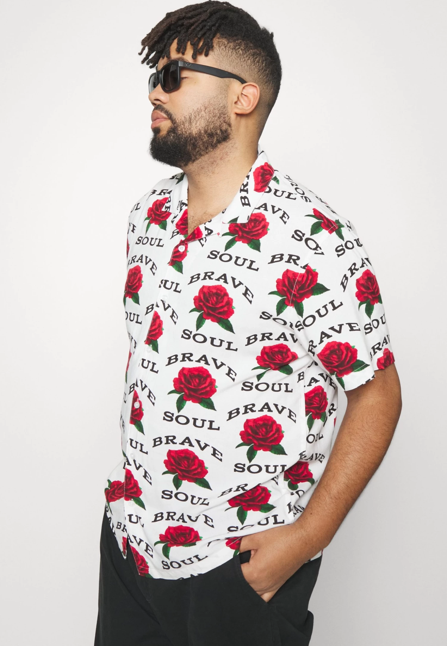 BRAVE SOUL Shirt - White/Multi Print - Image 4