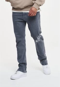 Pegador Brendan Distressed Ankle - Straight Leg Jeans - Washed Iron Grey