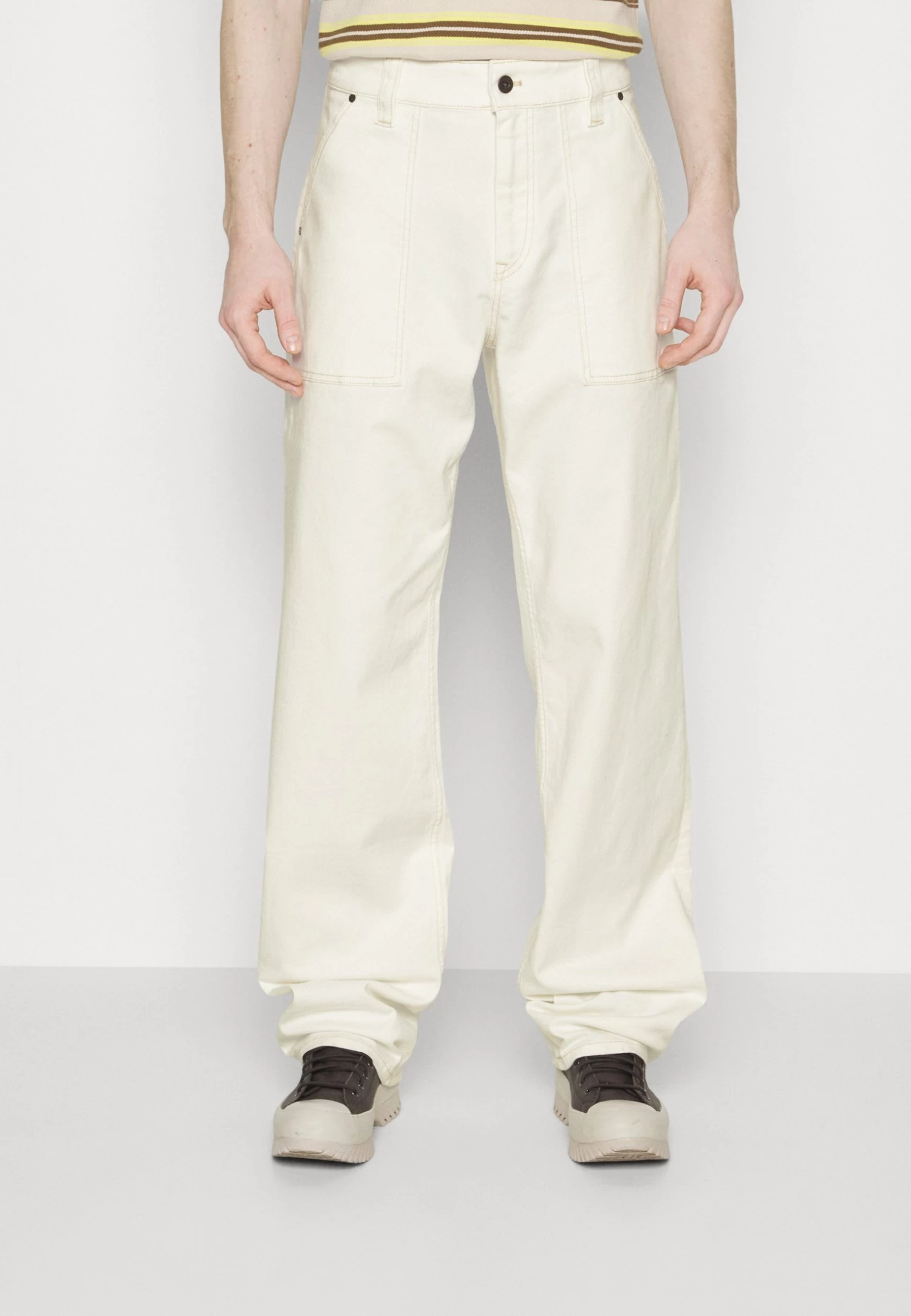 Marc O'Polo Trousers Wide Leg Low Crotch - Relaxed Fit Jeans - Ecru Wash