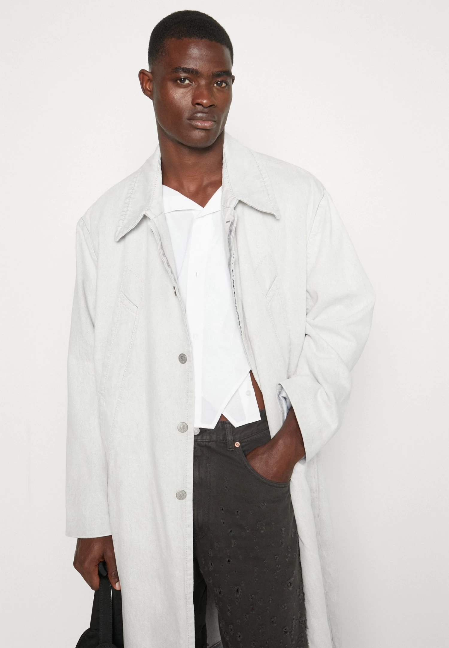 MM6 Maison Margiela Unisex - Trenchcoat - White - Image 6
