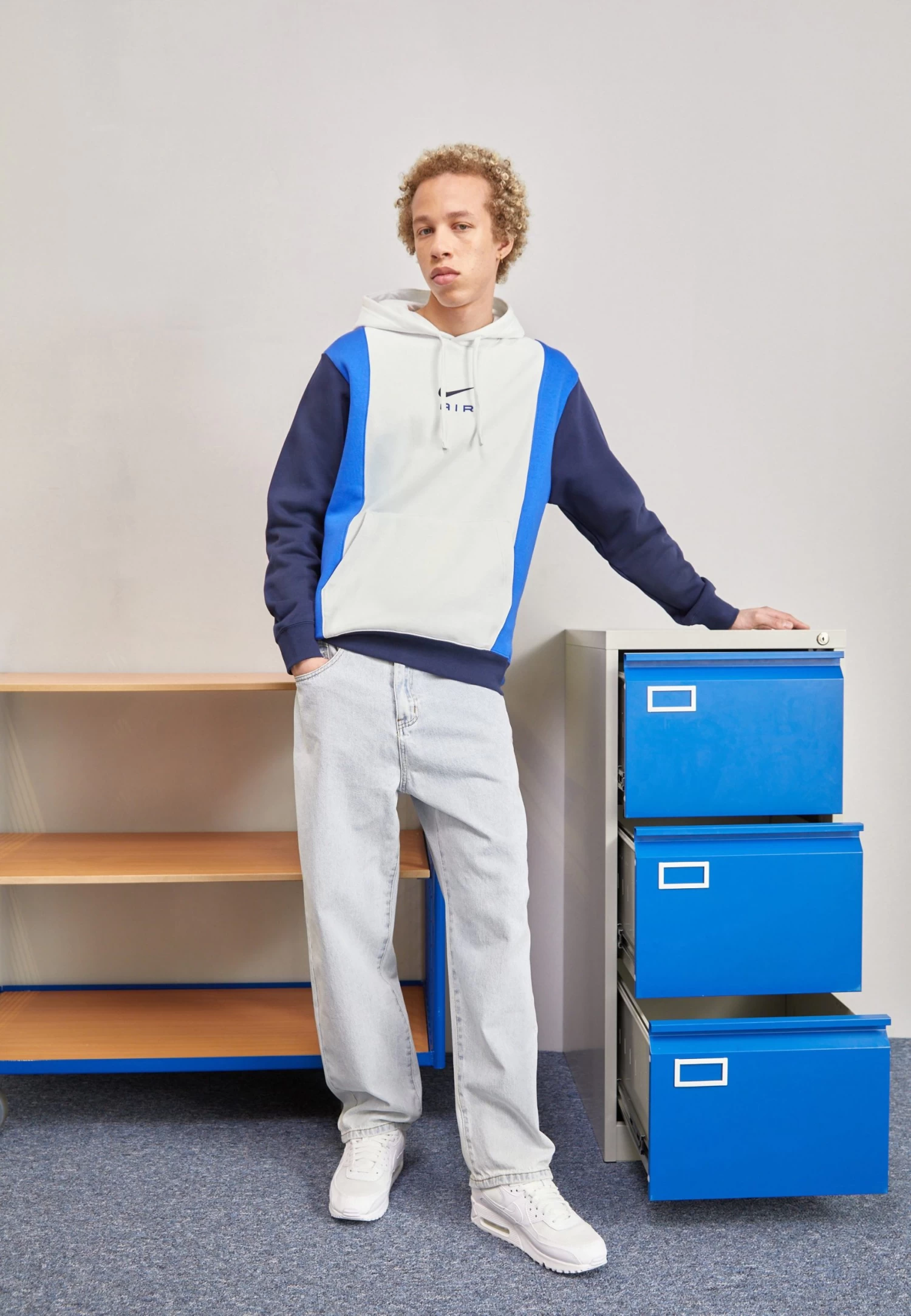 Nike Sportswear Air Hoody - Sweatshirt - Summit White/Obsidian/Game Royal - Image 2