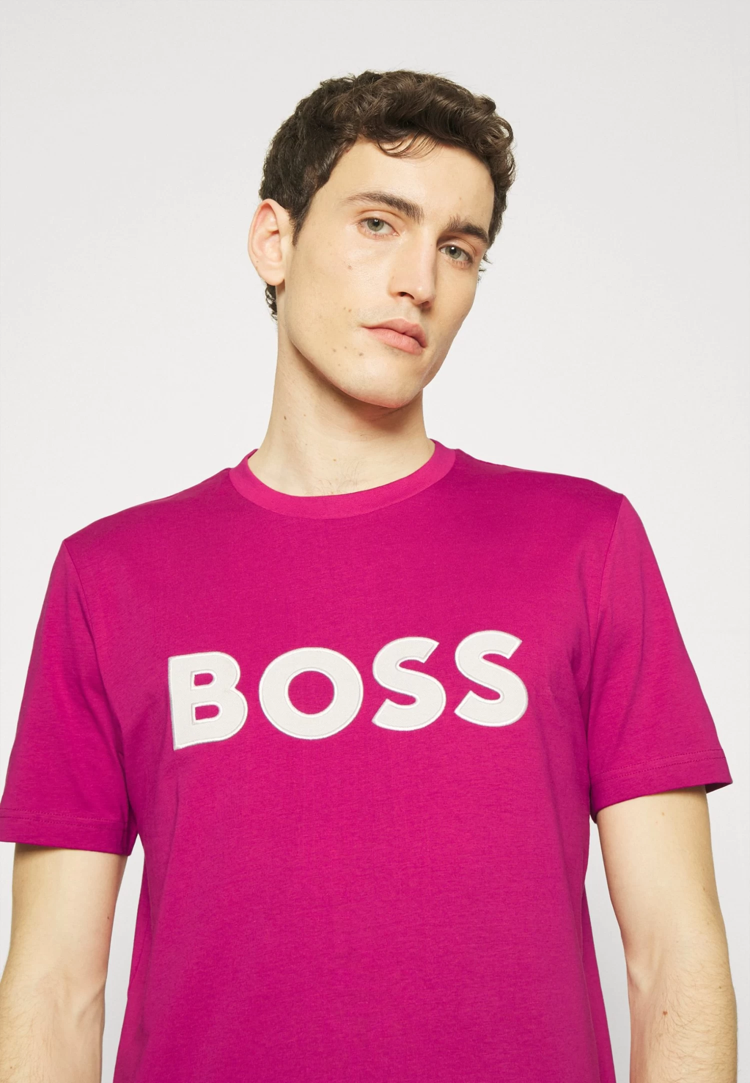 Boss Tiburt - Print T-Shirt - Dark Pink - Image 4