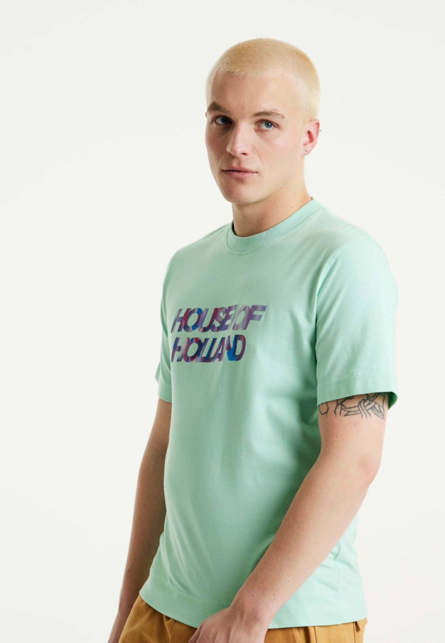 Iridescent Transfer Printed In Egg - Print T-Shirt - Green - Image 3