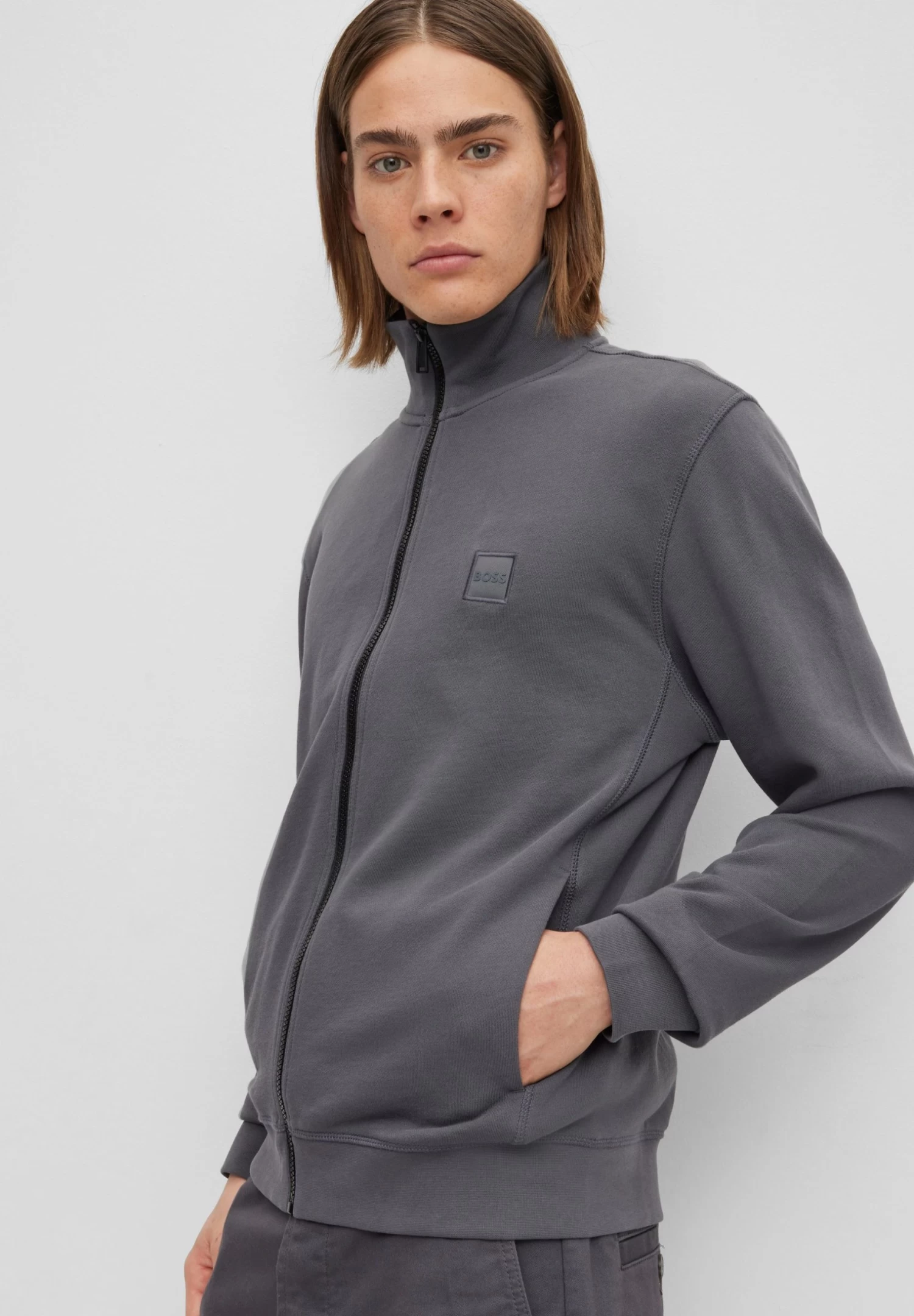 Boss Zestart - Zip-Up Sweatshirt - Dark Grey - Image 5