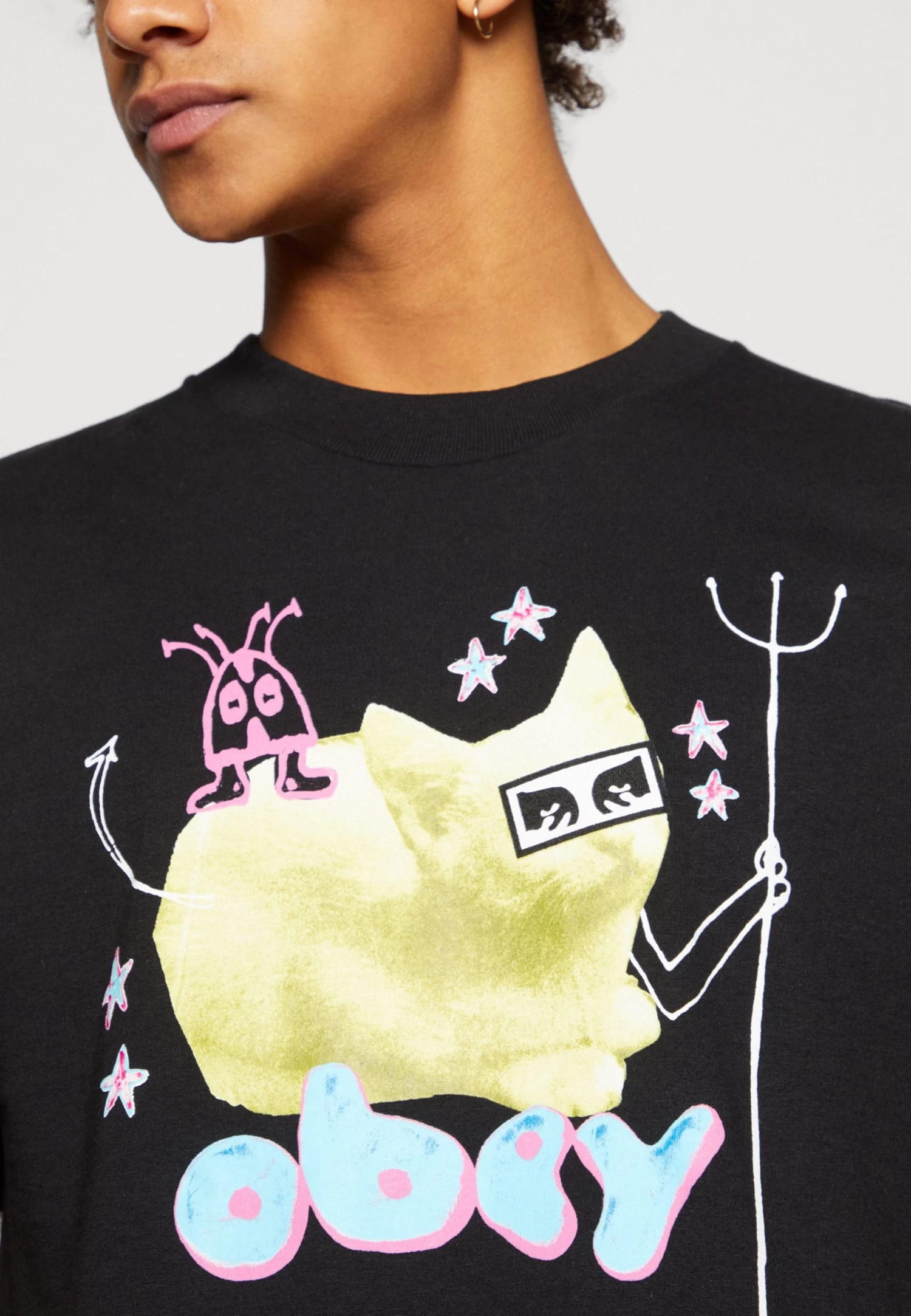 Obey Clothing Cat - Print T-Shirt - Black - Image 6