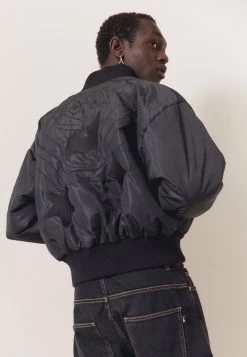 GCDS Spongebob Embroidered Cropped - Bomber Jacket - Black